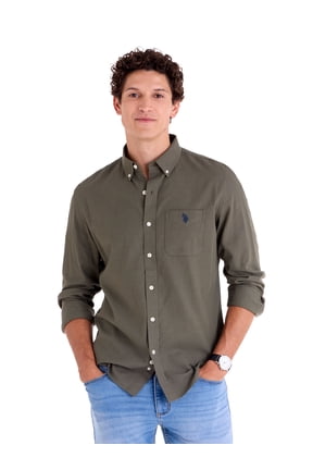 Men's Poplin Long Sleeve Button-Down Shirts