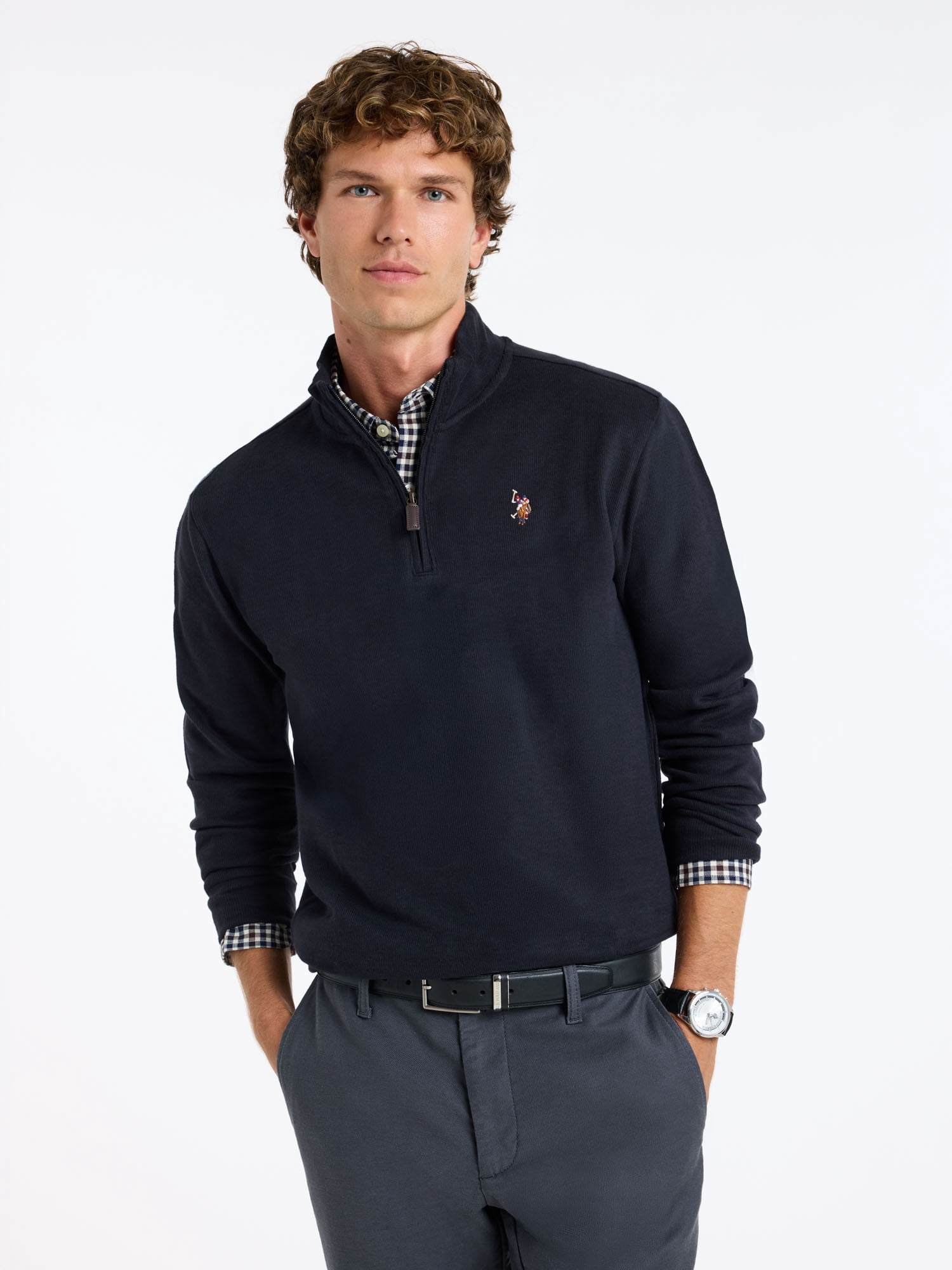 U.S. Polo Assn. Men's Quarter Zip Flatback