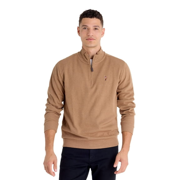 U.S. Polo Assn. Men's Quarter Zip Flatback