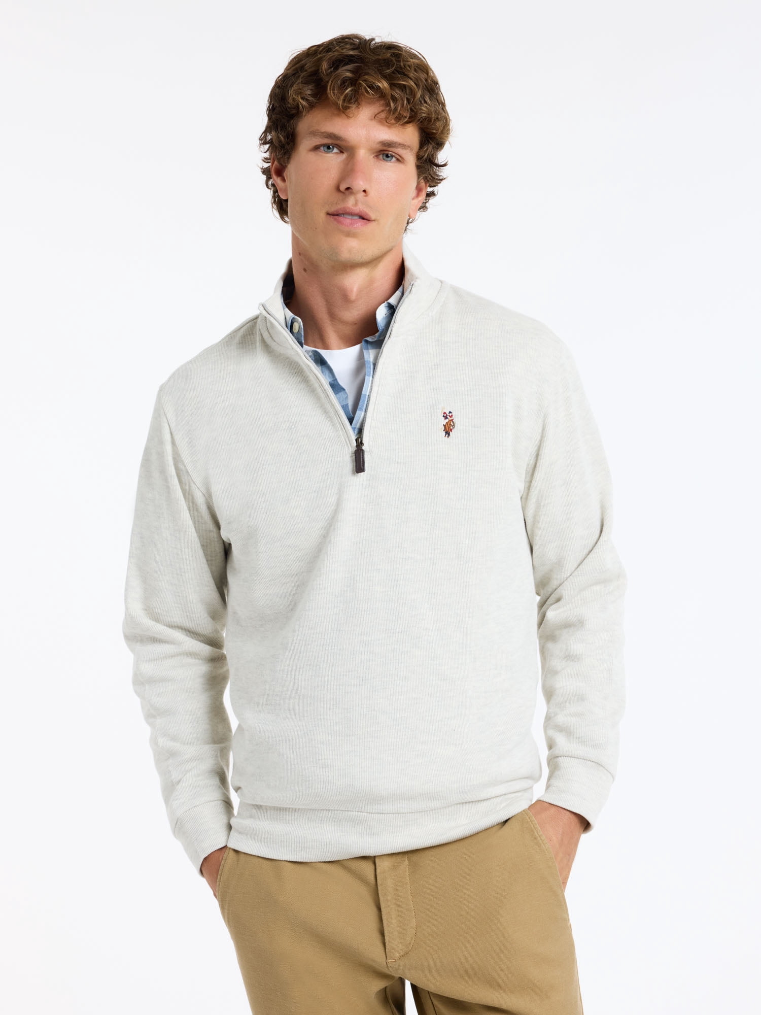 U.S. Polo Assn. Men's Quarter Zip Flatback