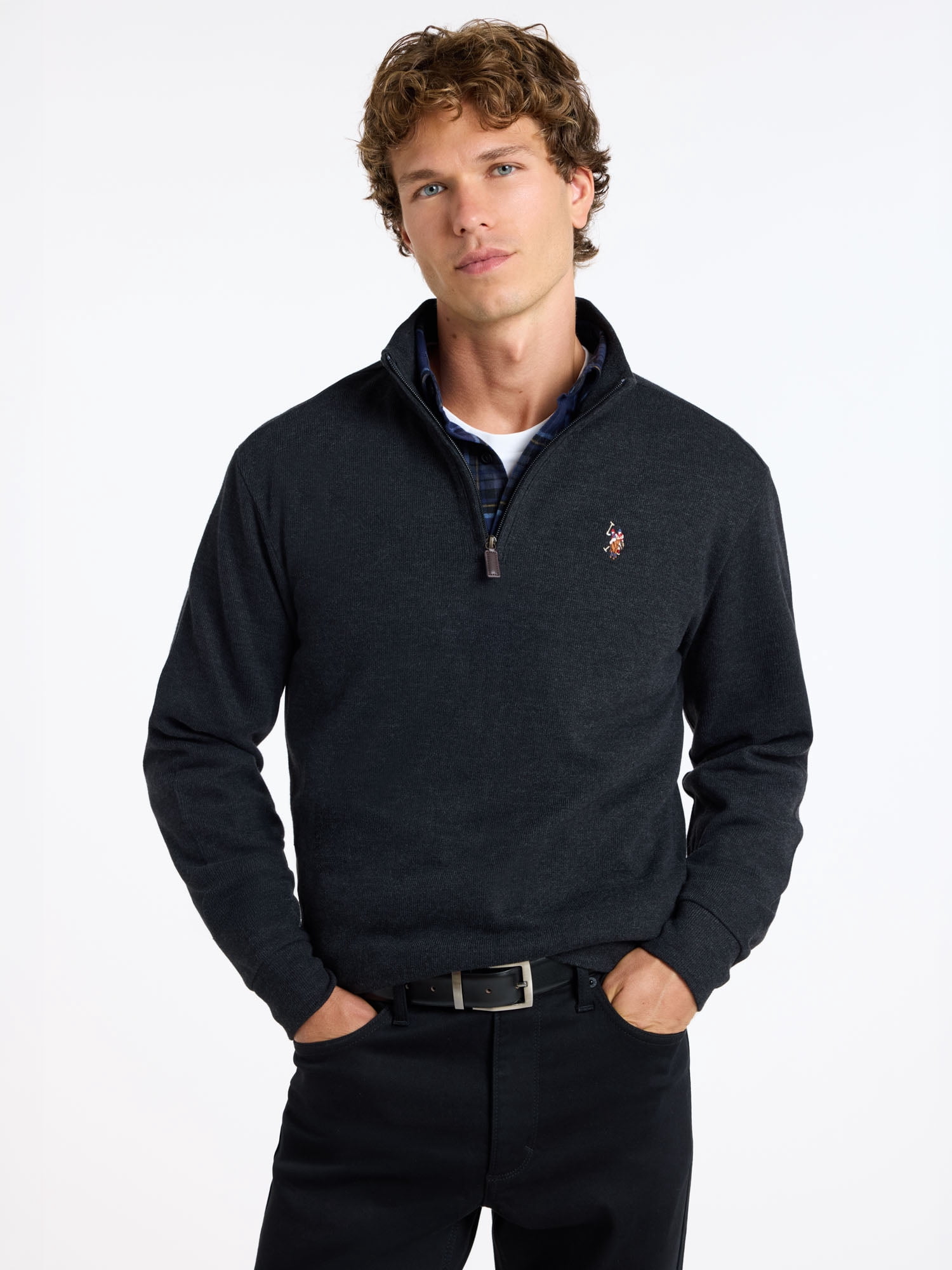 U.S. Polo Assn. Men's Quarter Zip Flatback