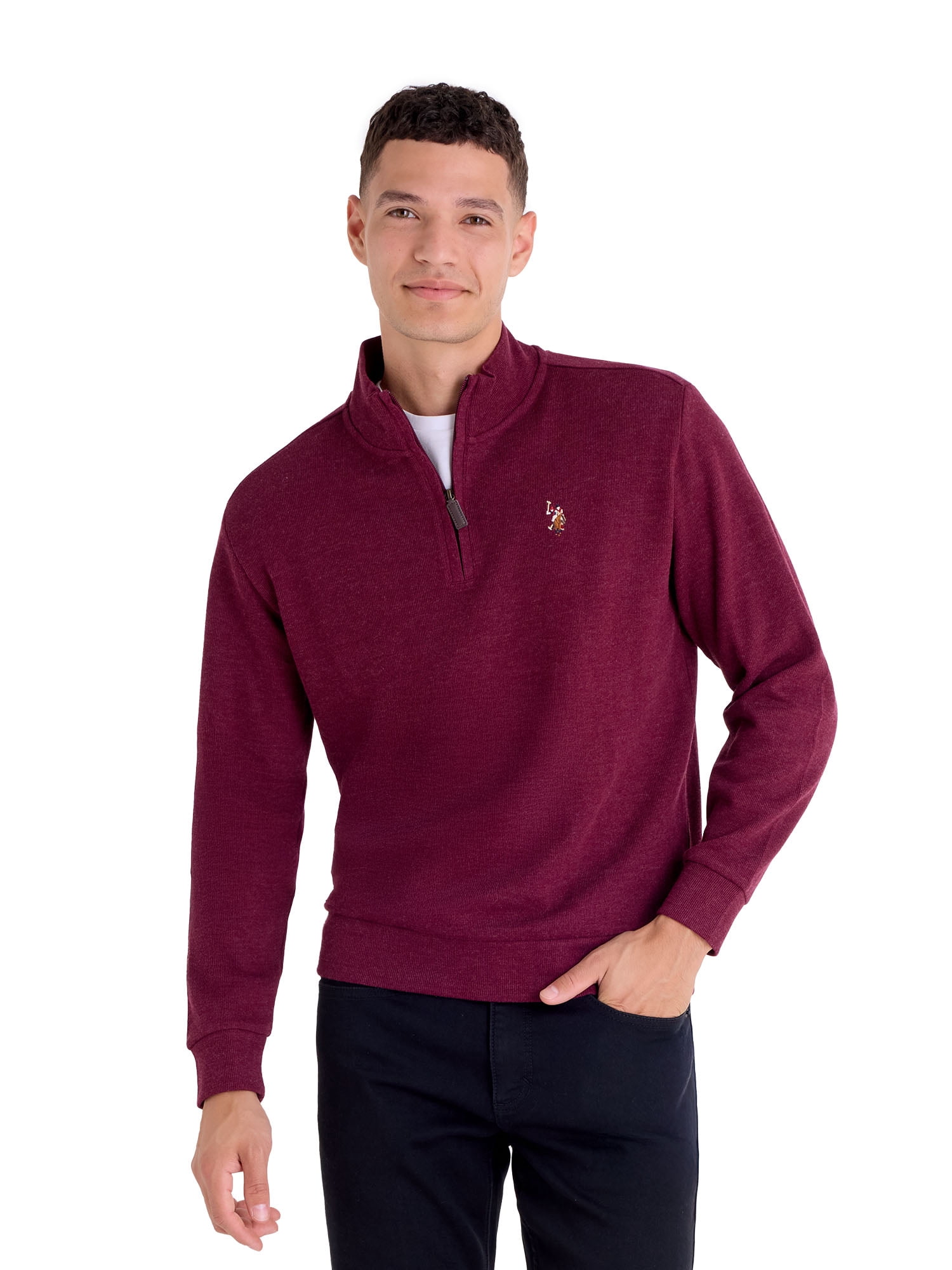 U.S. Polo Assn. Men's Quarter Zip Flatback