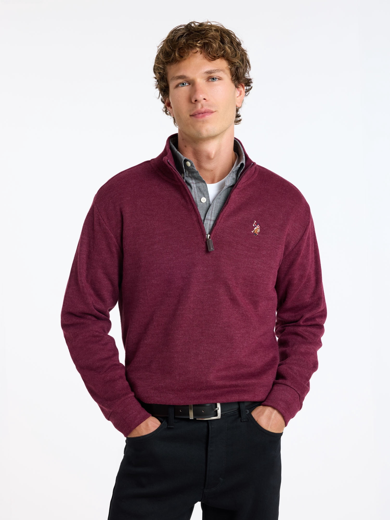 U.S. Polo Assn. Men's Quarter Zip Flatback