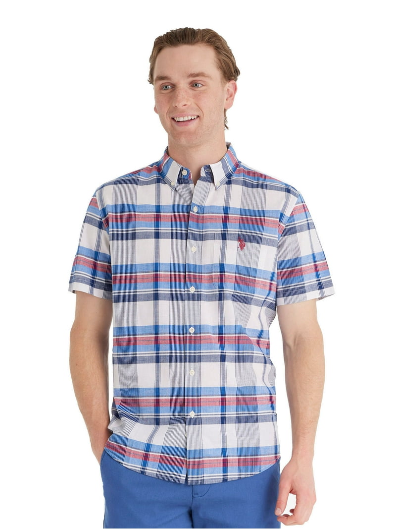 polo assn dress shirt U.S. Polo Assn. Men's Short Sleeve Buttondown Shirt