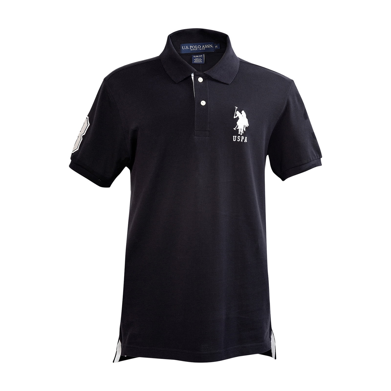 U.S. Polo Assn. Men's ShortSleeve Polo Shirt with Applique,Black