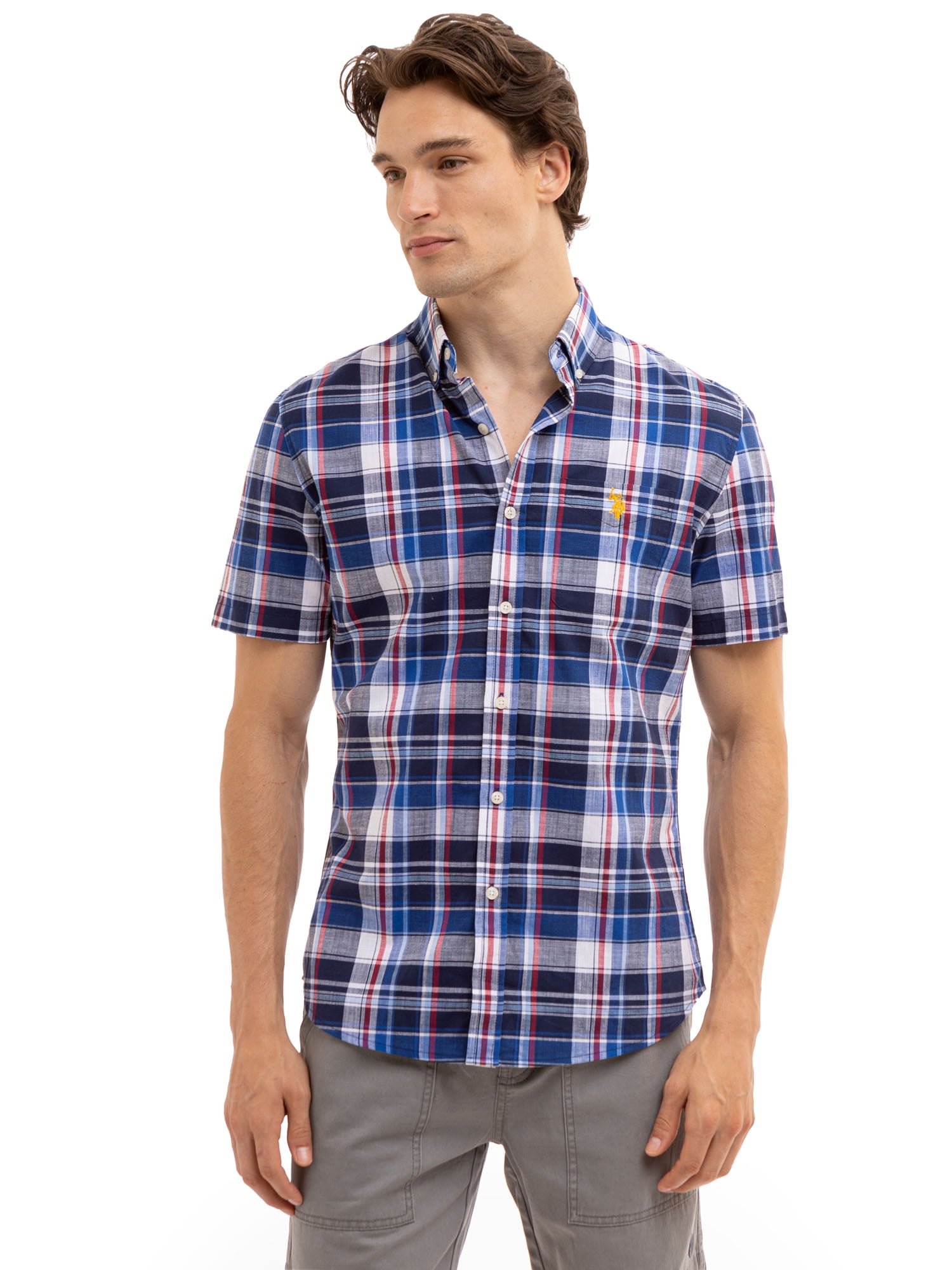 U.S. Polo Assn. Men's Short Sleeve Woven Shirt - Walmart.com