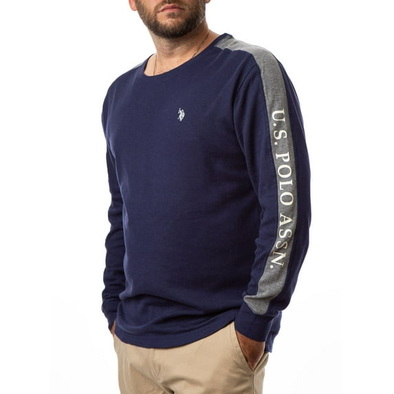 U.S. Polo Assn. Men's Sleeve Striped Thermal Crew Tee
