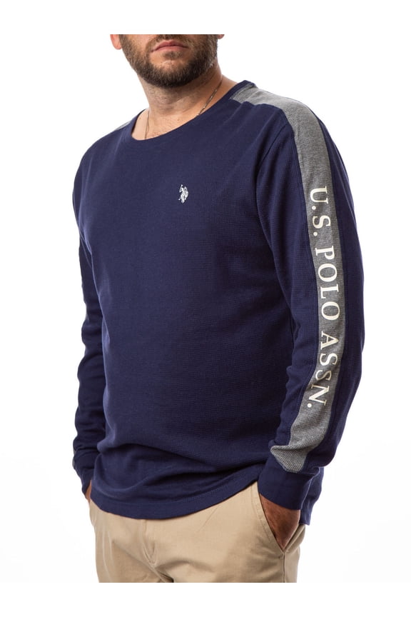 Men's Sleeve Striped Thermal Crew Tee