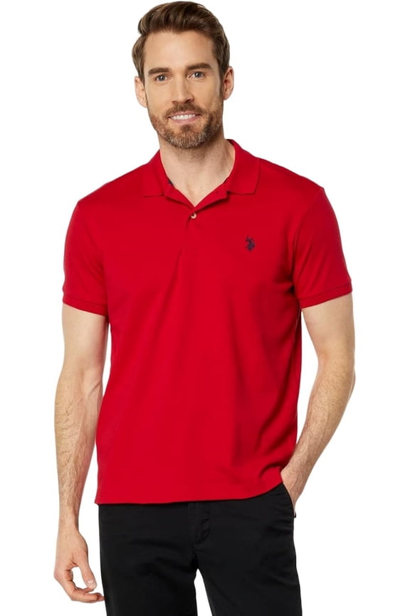 Men's Slim Fit Interlock Polo Shirt, Engine Red, Medium