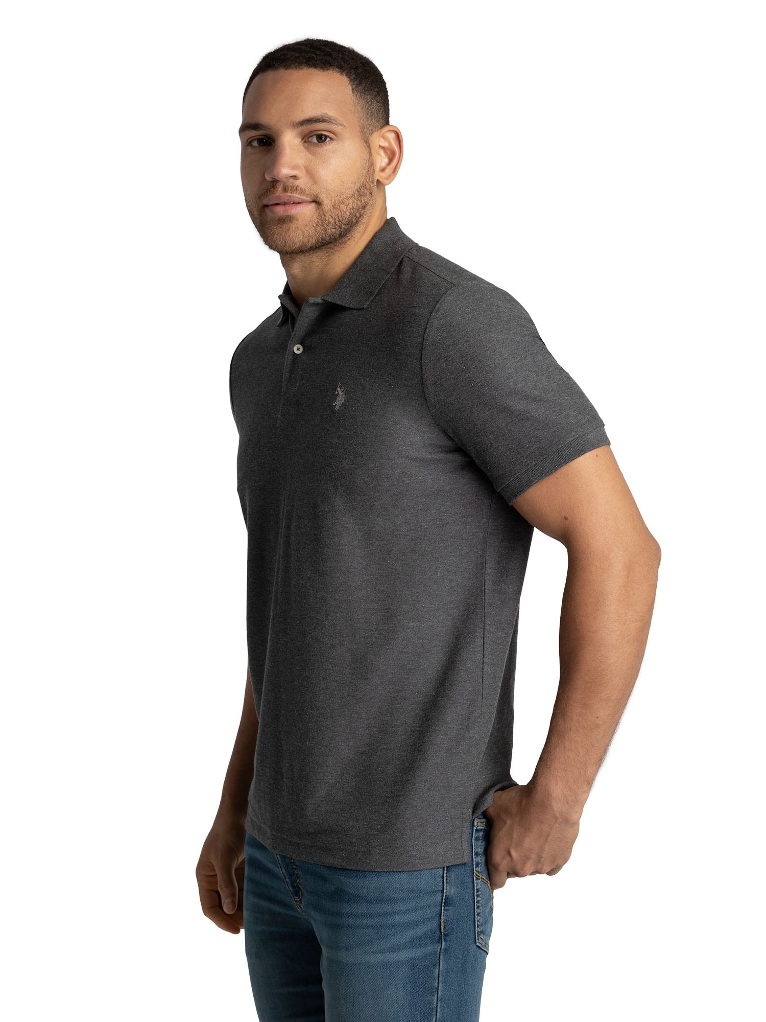 U.S. Polo Assn. Men's Slim Fit Pique Polo Shirt - Walmart.com
