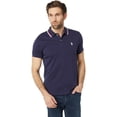 thumbnail image 1 of U.S. Polo Assn. Men's Slim Fit Solid Tipped Interlock Polo Shirt, Classic Navy, Medium, 1 of 3