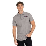 U.S. Polo Assn. Men's Slim Fit Stretch Pique Polo with Chest Pocket, Heather Gray, Large