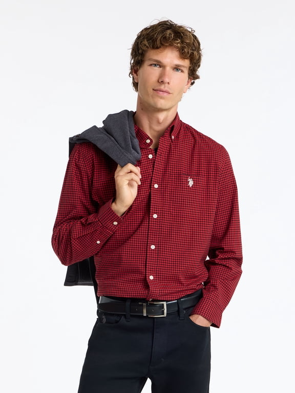 Men's Soft Cotton Madras Button Down Shirt