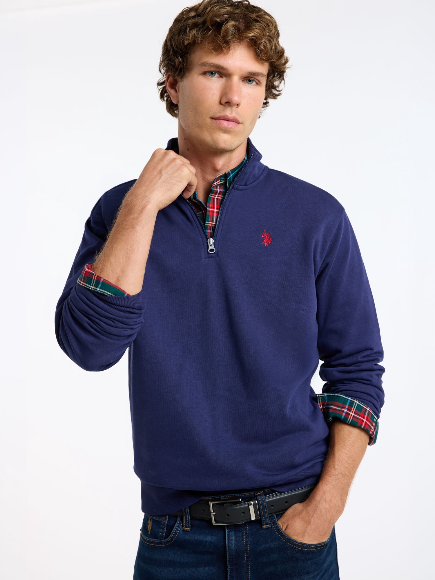 U.S. Polo Assn. Men's Soft French Terry Quarter Zip Pullover