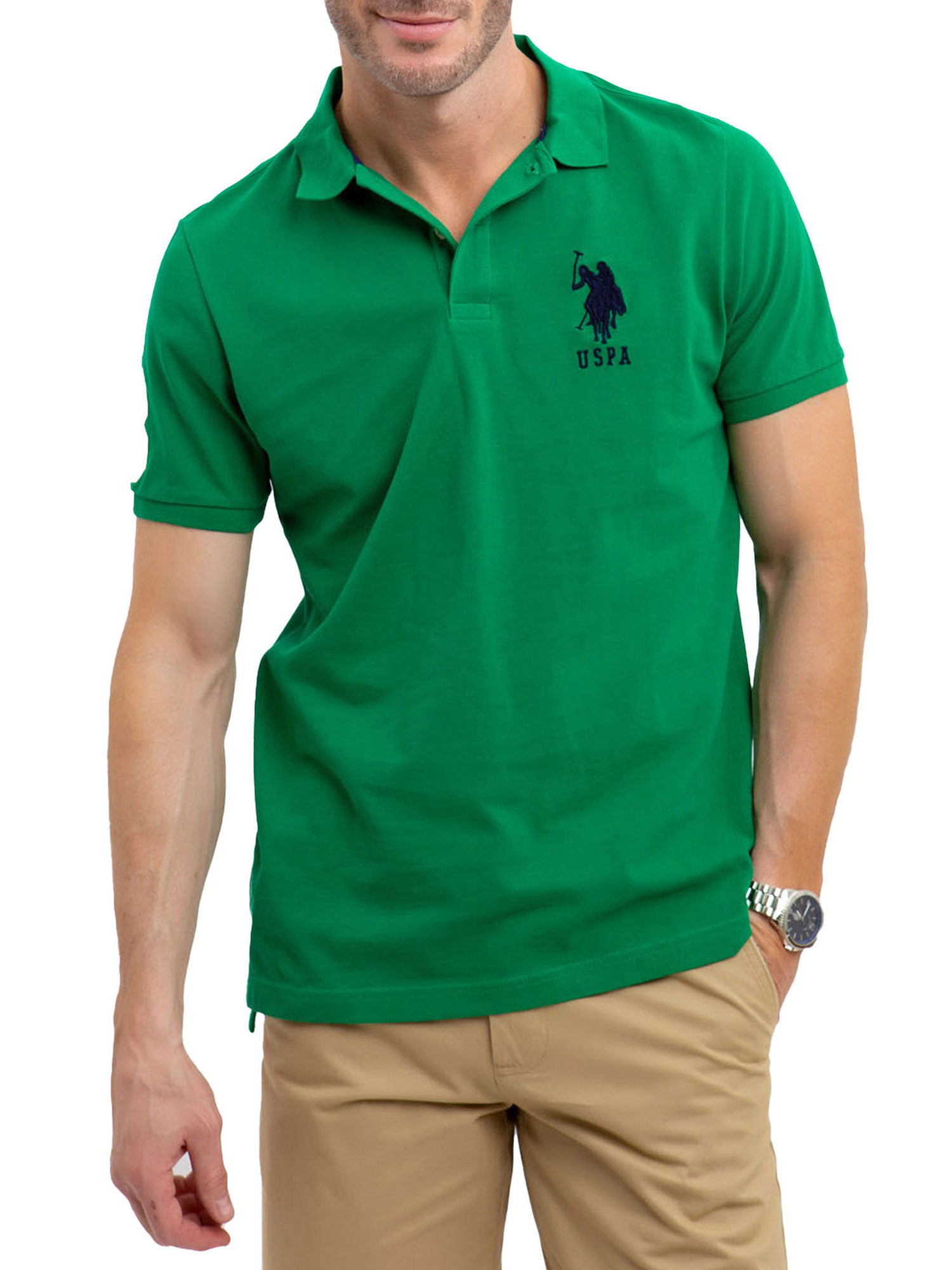 U.S. Polo Assn. Men's Solid Pique Polo Shirt - image 1 of 3