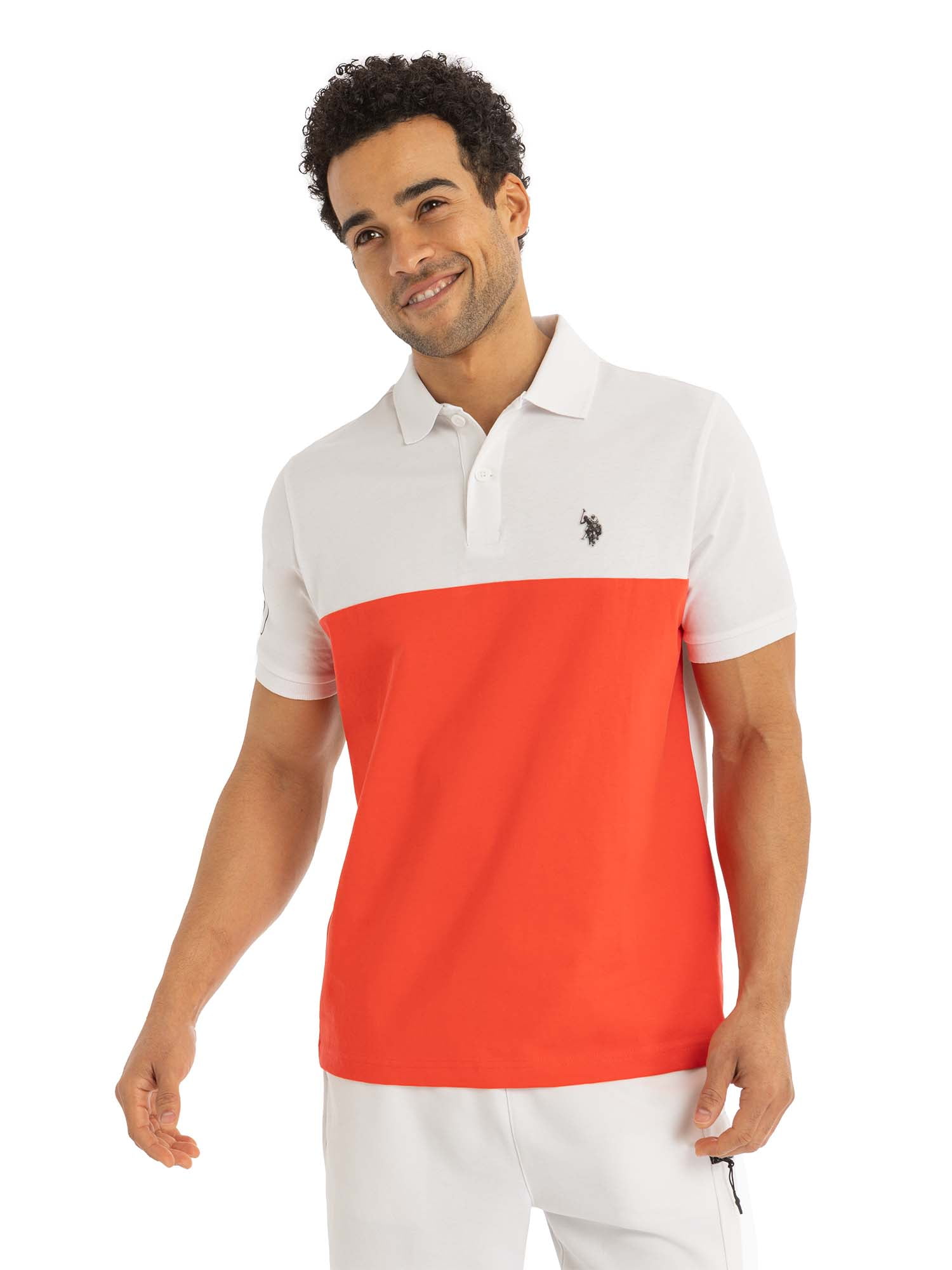 USA Racing Dad Men's Colorblock Performance Polo