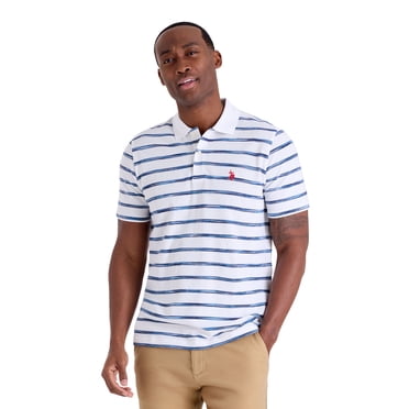 U.S. Polo Assn. Men's Stripe Pique Polo Shirt