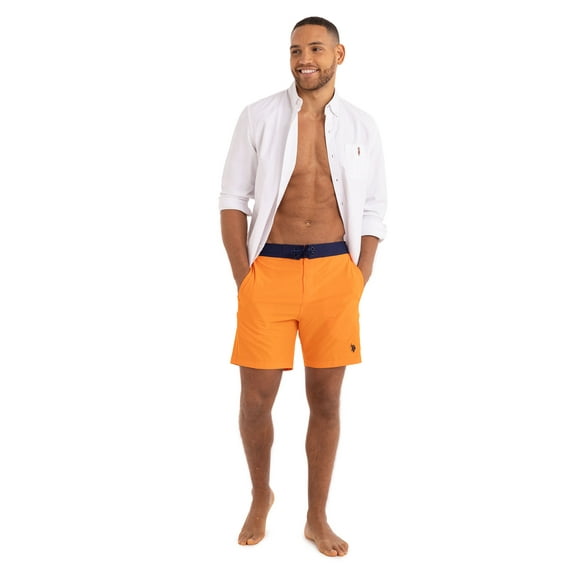 U.S. Polo Assn. Men's & Big Men's E-Board Swim Shorts with UPF50+, 7" Inseam, Sizes S-3XL