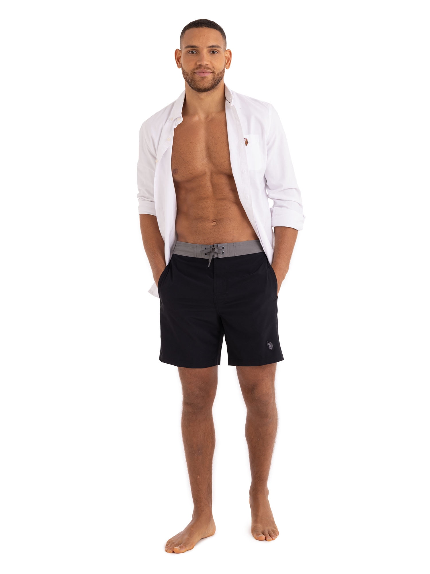 U.S. Polo Assn. Men's & Big Men's E-Board Swim Shorts with UPF50+, 7" Inseam, Sizes S-3XL