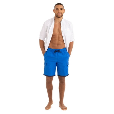 U.S. Polo Assn. Men's & Big Men's Logo Cargo Swim Trunks with UPF50+, 10" Inseam, Sizes S-3XL