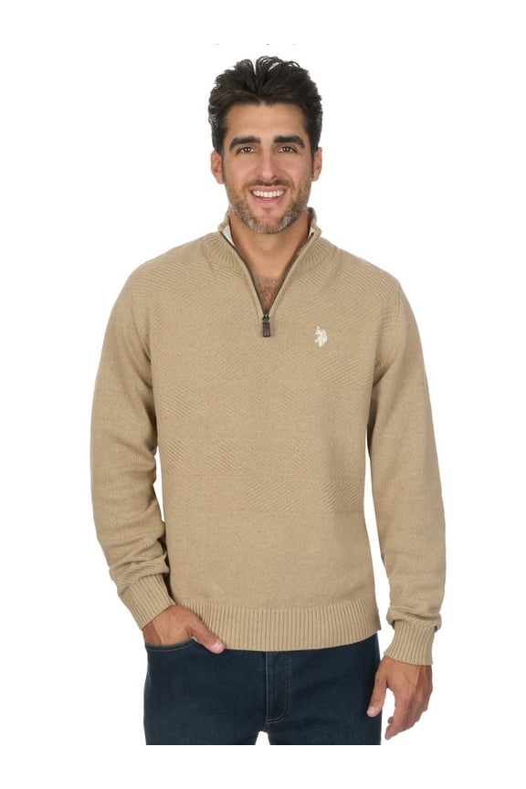 Men's Textured Quarter Zip Sweater