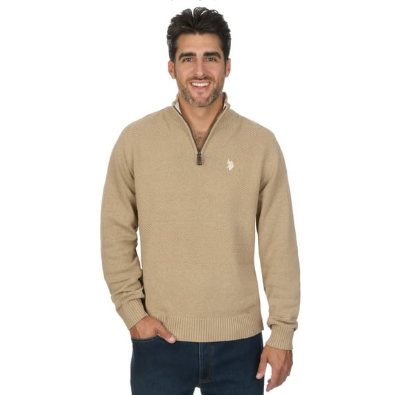 U.S. Polo Assn. Men's Textured Quarter Zip Sweater