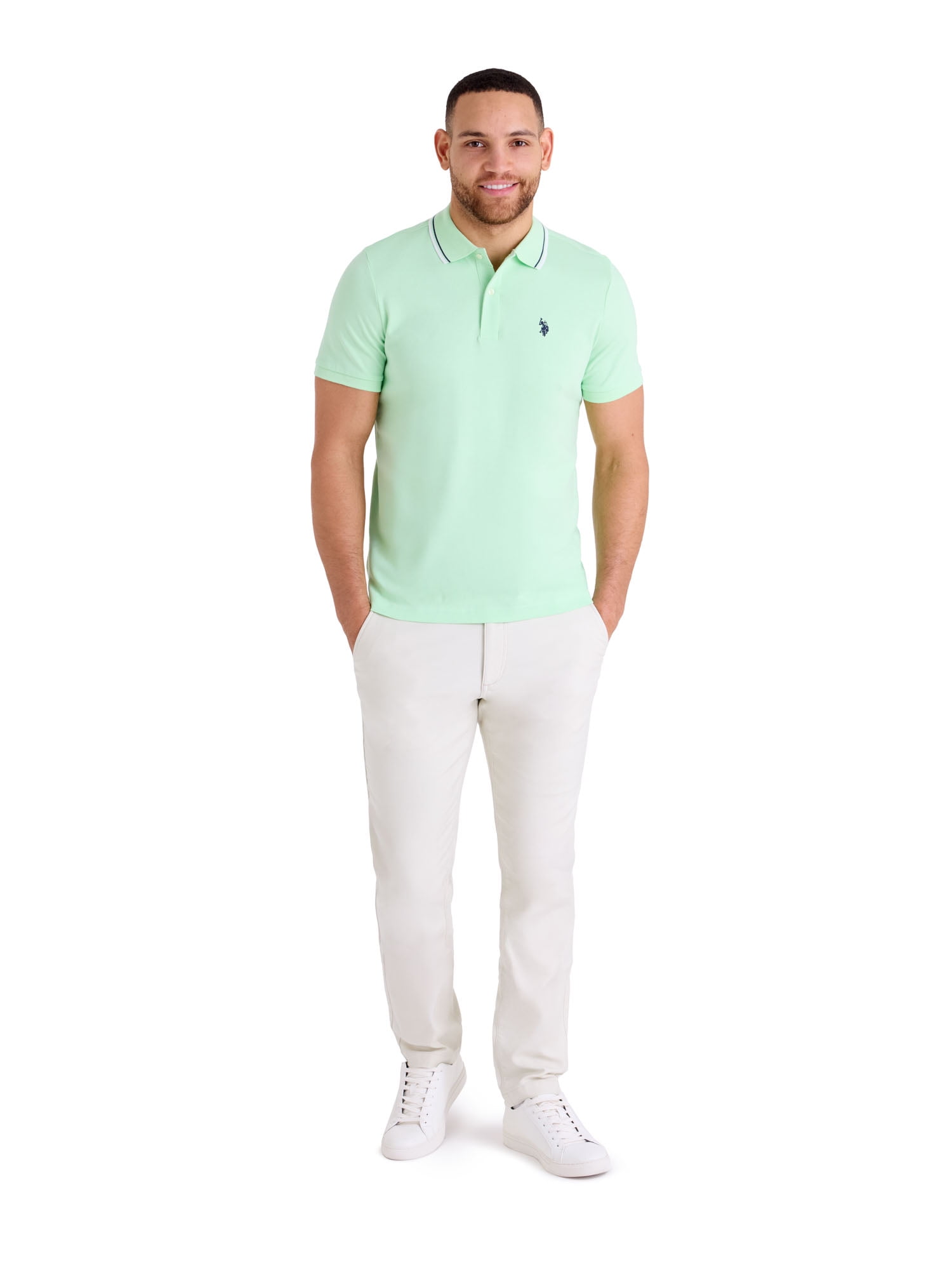 U.S. Polo Assn. Men's Classic Tipped Interlock Polo Shirt