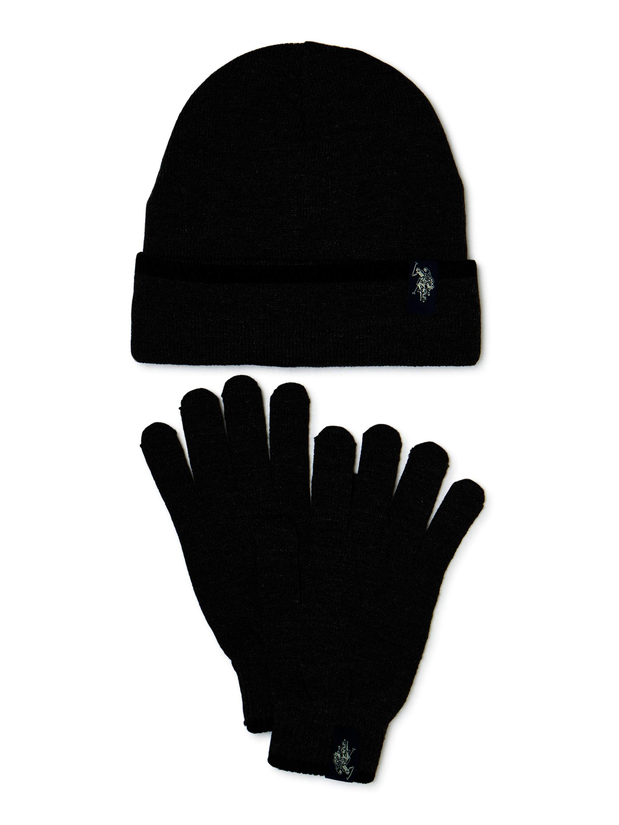 U.S. Polo Assn. Men's UPSA Solid Sherpa Lined Beanie and Glove Set - image 1 of 1