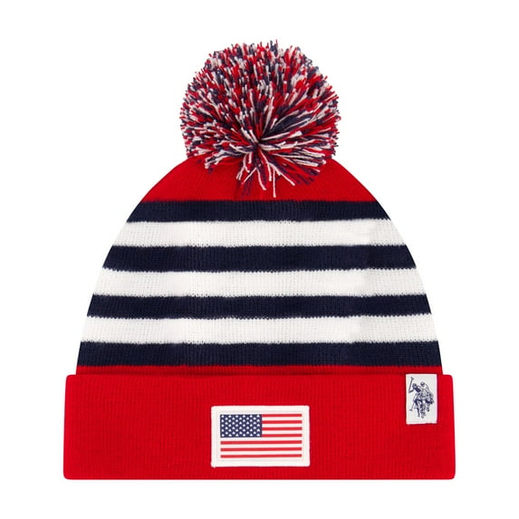 U.S. Polo Assn. Men's USA Flag Pom Beanie