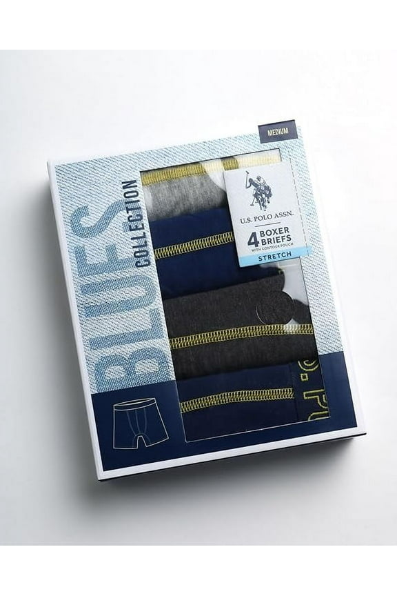 U.S. Polo Assn.Men's Underwear - Performance Stretch Boxer Briefs with Comfort Pouch (4 Pack) Size "S" P95