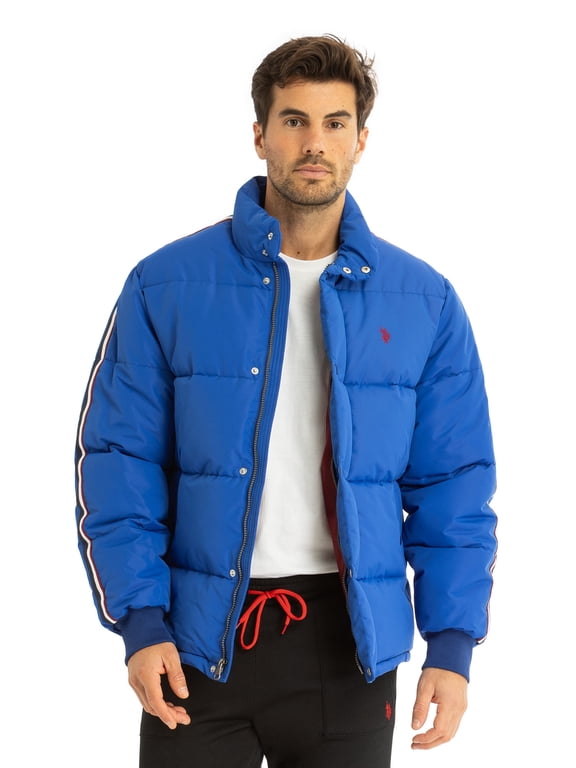 Men's Varsity Bomber Puffer Jacket, Sizes S-3XL