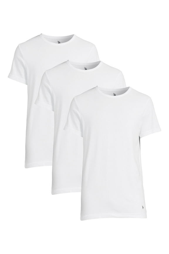 Men's White Crewneck Tee with Short Sleeves, Sizes S-3XL