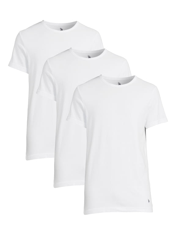 Men's White Crewneck Tee with Short Sleeves, Sizes S-3XL