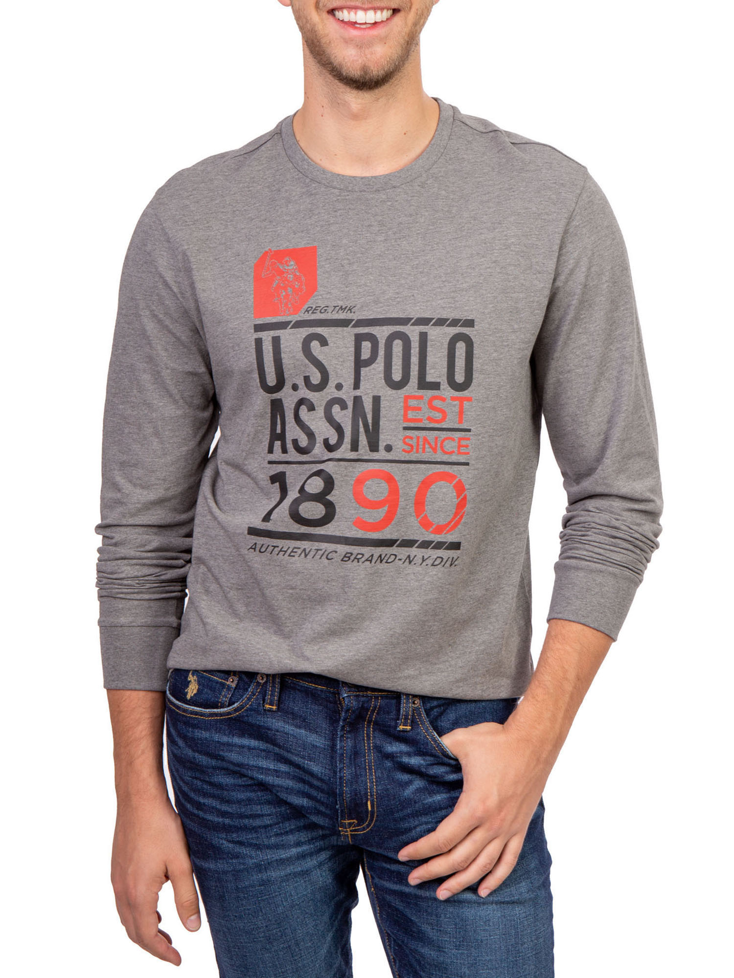 U.S. Polo Assn. Men's and Big Men's Long Sleeve Graphic T-Shirt - image 1 of 3