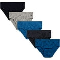 thumbnail image 1 of U.S. Polo Assn. Mens 5-Pack Low Rise Briefs Blue/Grey/Blue Small, 1 of 2