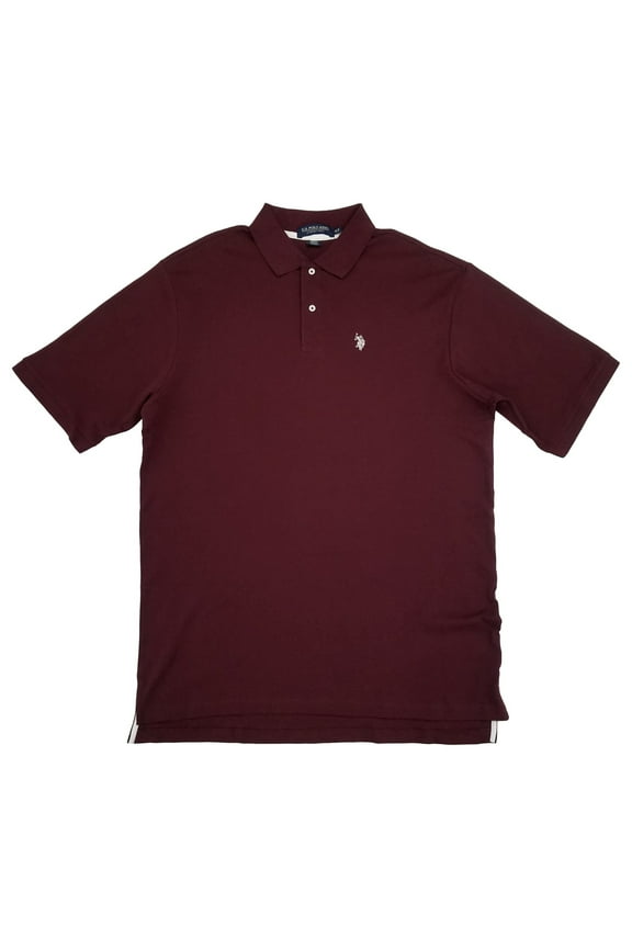 Mens Big & Tall Burgundy Short Sleeve Polo Shirt 3XLT
