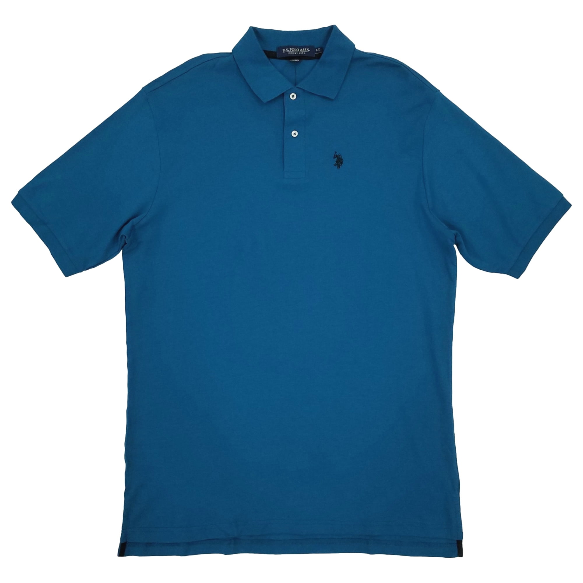 Men's Seaside Casual Blue Printed Polo Suit