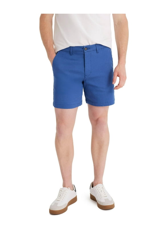 Mens Comfort Waist Flat Front Short, 7" Inseam, Sizes XS-3XL