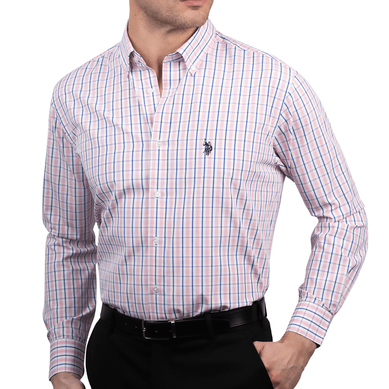 U.S. Polo Assn. Mens Dress Shirt Regular Fit Long Sleeve Button Down