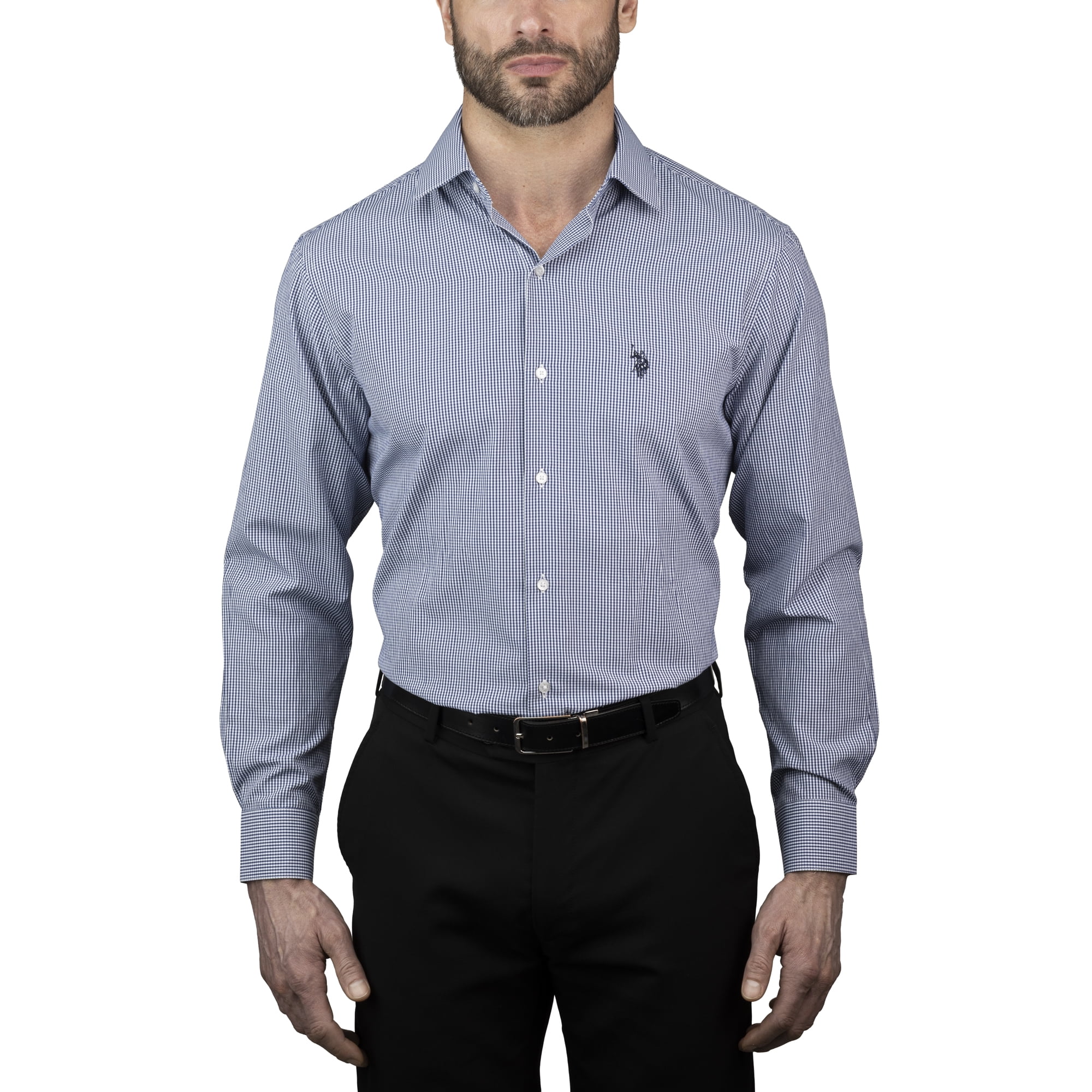 U.S. Polo Assn. Mens Dress Shirt Regular Fit Long Sleeve