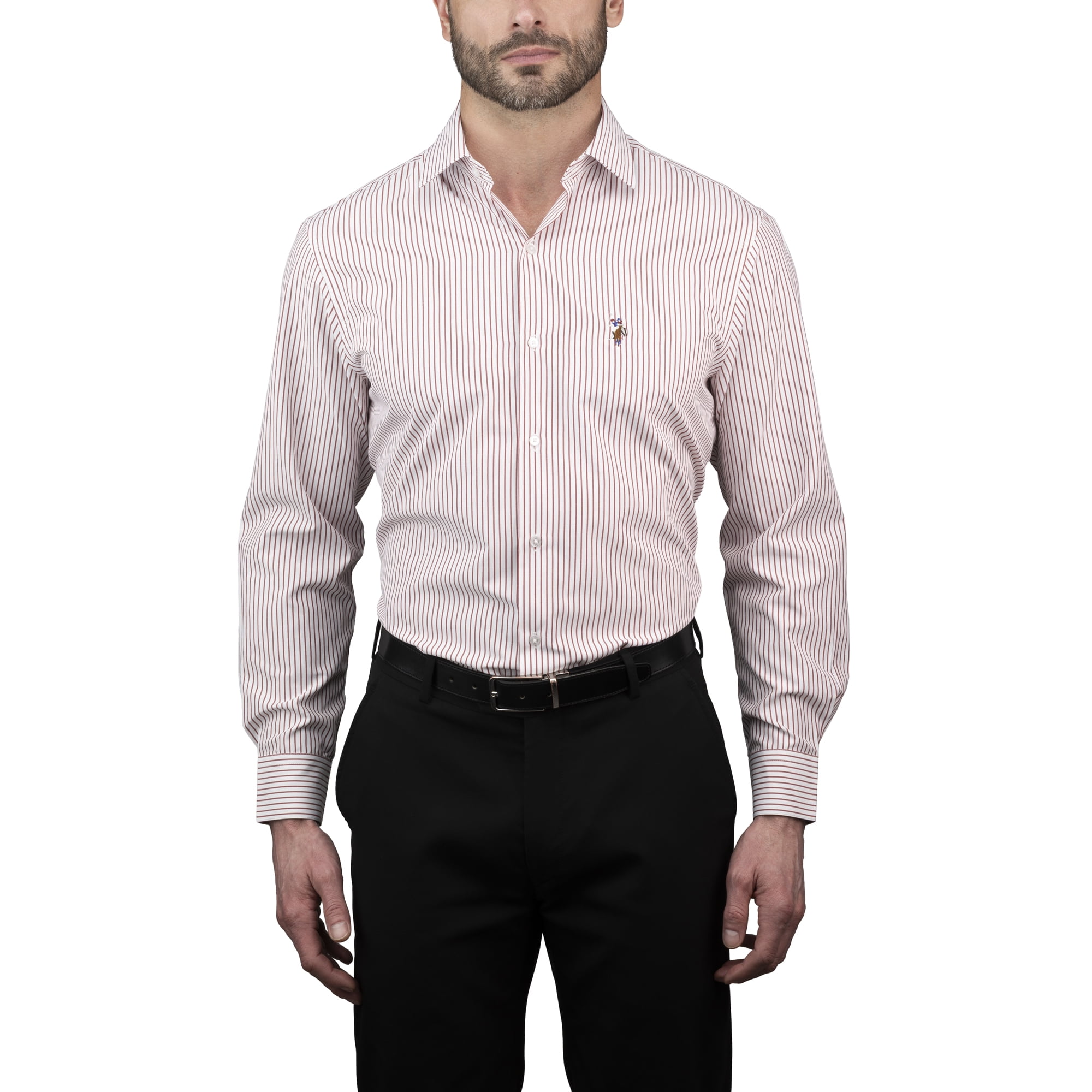 U.S. Polo Assn. Mens Dress Shirt Regular Fit Long Sleeve