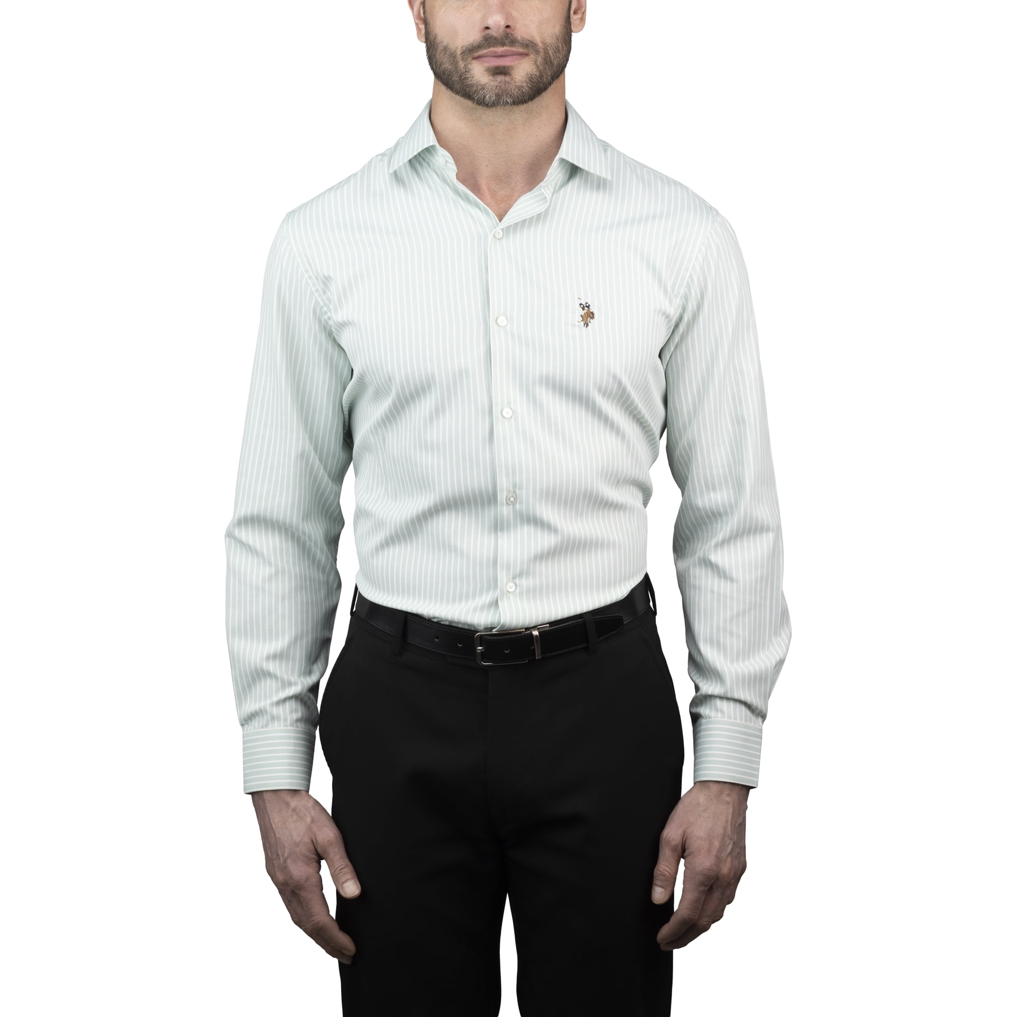 U.S. Polo Assn. Mens Dress Shirt Regular Fit Long Sleeve