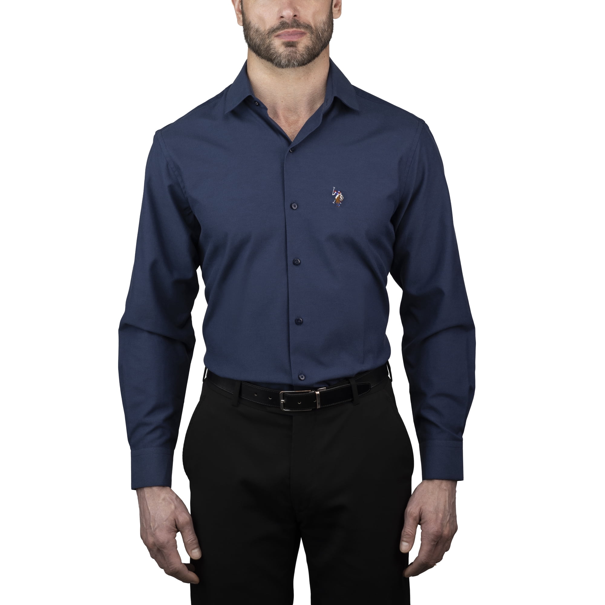 U.S. Polo Assn. Mens Dress Shirt Regular Fit Long Sleeve