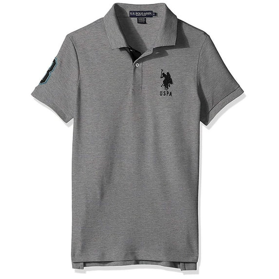 U.S. Polo Assn. Mens Short Sleeve Polo Shirt with Applique HGBK-L