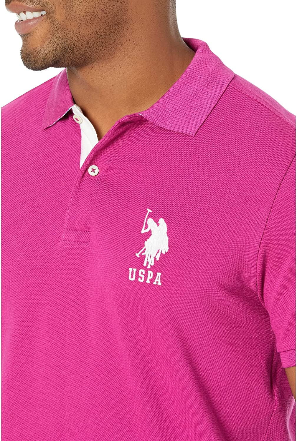 U.s. Polo Assn. Mens Slim Fit Short Sleeve Polo Shirt With Applique Engine  Red/international Blue X-large : Target