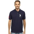thumbnail image 1 of U.S. Polo Assn. Mens Slim Fit Short Sleeve Polo Shirt with Applique, Classic Navy/White, XX-Large, 1 of 3