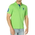 thumbnail image 1 of U.S. Polo Assn. Mens Slim Fit Short Sleeve Polo Shirt with Applique, Green Flash, Medium, 1 of 2