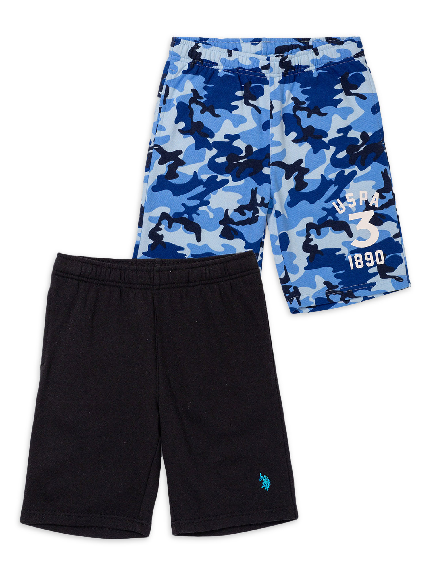 U.S Polo Assn. Performance Fleece 2-Pack Shorts, Sizes 4-18