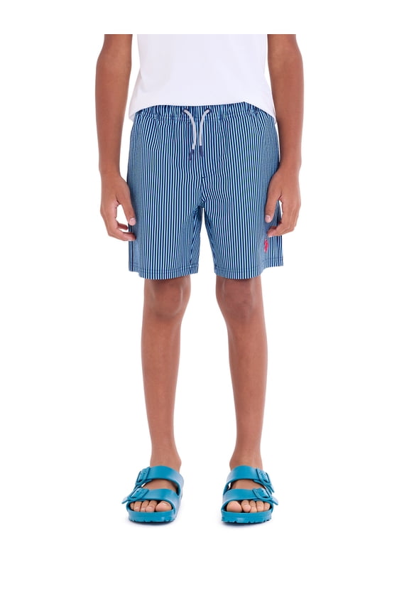 U.S Polo Assn. Seersucker Stripe Swim Short, Sizes 4-18