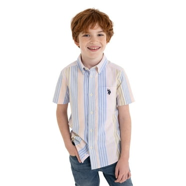 U.S. Polo Assn. Short Sleeve Button-Up Oxford Shirt for Boys, Sizes 4-18